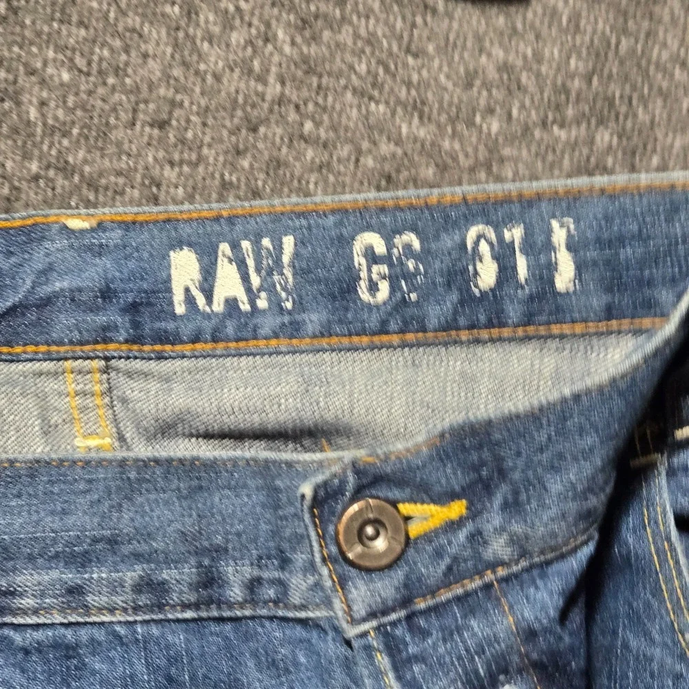 G Star Raw Jeans Mens 37 x 32 New Radar Tapered Faded Whiskered Denim Button Fly
